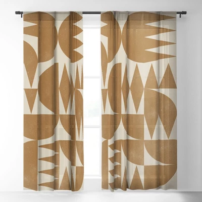 Alisa Galitsyna Woodblock Pattern Single Panel Sheer Window Curtain - Society 6 2 Alisa Galitsyna Woodblock Pattern Single Panel Sheer Window Curtain - Society 6