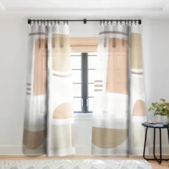 BohomadicStudio Geometric Shapes In Creme And Soft Pink Single Panel Sheer Window Curtain - Society 6 -Luxury Bath Up Store GUEST 0ae43ea3 8904 4acd adc2 b55fee7ed563