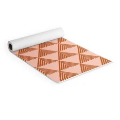 June Journal Triangular Lines In Terracotta (6mm) 70" X 24" Yoga Mat - Society6