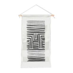 BohomadicStudio Minimal Series Black Striped Arch Small Fiber Wall Hanging - Society6