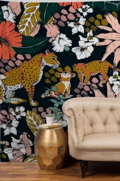 Marta Barragan Camarasa Animal Print Dark Jungle Tapestry - Society6