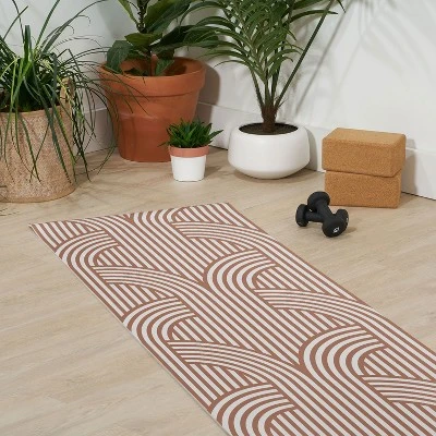 Marta Barragan Camarasa Terracotta Retro Lines (6mm) 70" X 24" Yoga Mat - Society6 4 Marta Barragan Camarasa Terracotta Retro Lines (6mm) 70" X 24" Yoga Mat - Society6 - Image 2