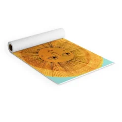 Sewzinski Sun Drawing Gold And Blue (6mm) 24" X 70" Yoga Mat - Society6