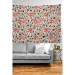 Alison Janssen Tropical Coral Floral Tapestry - Society6