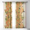 Sewzinski Retro Orange Flowers Single Panel Sheer Window Curtain - Society6 -Luxury Bath Up Store GUEST 2d60d817 a9a8 4f9c b3ba b78944455572
