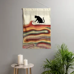 Jimmy Tan Rainbow Cat 1 Coffee Milk Drop Small Fiber Wall Hanging - Society6 -Luxury Bath Up Store GUEST 2e582a0e ad61 4244 a457 c4d11dc441be