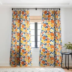 Avenie Citrus Fruits Blue Single Panel Sheer Window Curtain - Society6 -Luxury Bath Up Store GUEST 4b85861d 4ede 411c bb8b 96e0c6a84e48