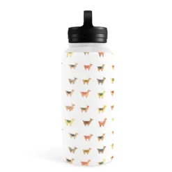 Dash And Ash Llama 32oz Water Bottle With Handle Lid - Society6