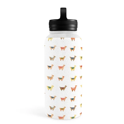Dash And Ash Llama 32oz Water Bottle With Handle Lid - Society6 3 Dash And Ash Llama 32oz Water Bottle With Handle Lid - Society6