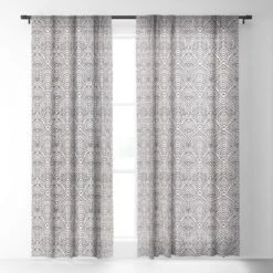 Alison Janssen Hand Drawn Deco Single Panel Sheer Window Curtain - Society6