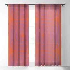 SunshineCanteen LISBOA Orange Single Panel Sheer Window Curtain - Society 6