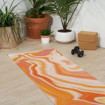 Sunshinecanteen Orange Marble (6mm) 24" X 70" Yoga Mat - Society6 4 Sunshinecanteen Orange Marble (6mm) 24" X 70" Yoga Mat - Society6 - Image 2