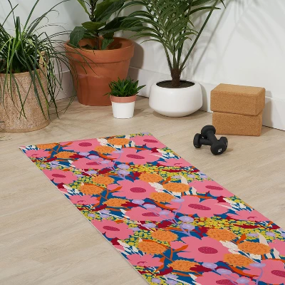 Sewzinski Pink Wildflowers (6mm) 70" X 24" Yoga Mat - Society6 4 Sewzinski Pink Wildflowers (6mm) 70" X 24" Yoga Mat - Society6 - Image 2