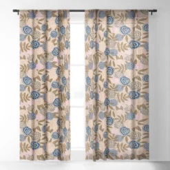 Alisa Galitsyna Magic Roses Single Panel Sheer Window Curtain - Society 6