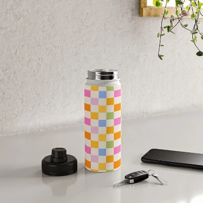 Iveta Abolina Eclectic Checker Check Cream Water Bottle - Society6 5 Iveta Abolina Eclectic Checker Check Cream Water Bottle - Society6 - Image 3