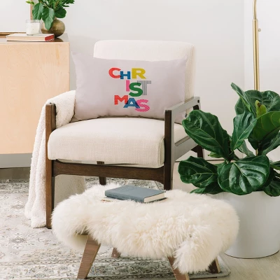 Showmemars Christmas Colorful Typography Oblong Throw Pillow - Society6 3 Showmemars Christmas Colorful Typography Oblong Throw Pillow - Society6
