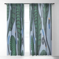 MSRYSTUDIO Retro Jungle Out Single Panel Sheer Window Curtain - Society6