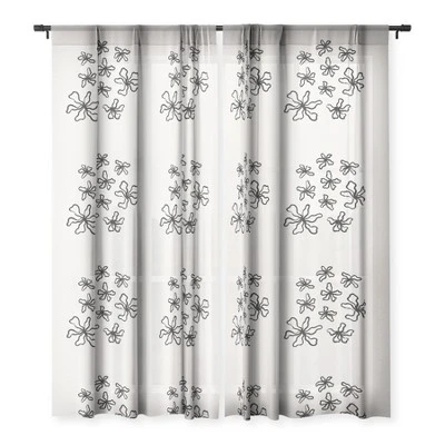 Alisa Galitsyna Dancing Flowers Single Panel Sheer Window Curtain - Society6 4 Alisa Galitsyna Dancing Flowers Single Panel Sheer Window Curtain - Society6 - Image 2
