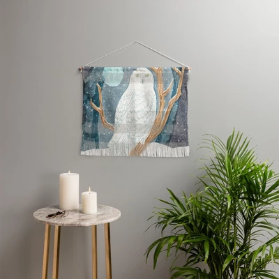 Sewzinski Snowy Owl At Night Fiber Wall Hanging - Society6 3 Sewzinski Snowy Owl At Night Fiber Wall Hanging - Society6