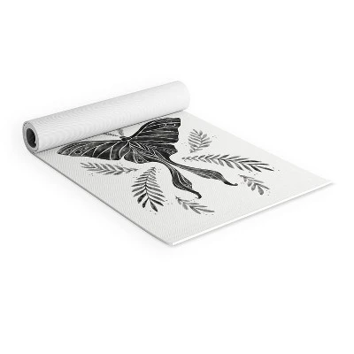 Avenie Luna Moth Black And White (6mm) 70" X 24" Yoga Mat - Society6 3 Avenie Luna Moth Black And White (6mm) 70" X 24" Yoga Mat - Society6