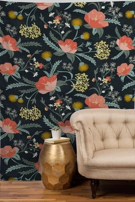 Heather Dutton Poppy Meadow Midnight Tapestry - Society6 3 Heather Dutton Poppy Meadow Midnight Tapestry - Society6