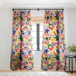 Alisa Galitsyna Bright Abstract Pattern 1 Single Panel Sheer Window Curtain - Society6 -Luxury Bath Up Store GUEST ac98b717 ffa5 47bc 9207 02399d5431fb
