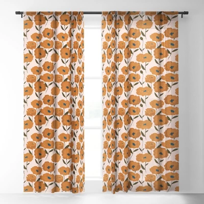 Alison Janssen Boho Poppies Single Panel Sheer Window Curtain - Society6 3 Alison Janssen Boho Poppies Single Panel Sheer Window Curtain - Society6