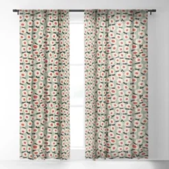 Alisa Galitsyna Dots And Flowers Single Panel Sheer Window Curtain - Society6