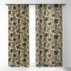 Alisa Galitsyna Florals On Olive Background Single Panel Sheer Window Curtain - Society 6
