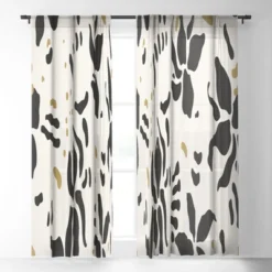 Evamatise Abstract Spider Orchids Single Panel Sheer Window Curtain - Society6
