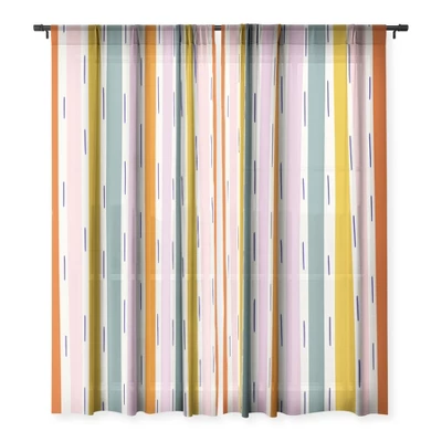 Lane And Lucia Rainbow Stripes And Dashes Single Panel Sheer Window Curtain - Society6 4 Lane And Lucia Rainbow Stripes And Dashes Single Panel Sheer Window Curtain - Society6 - Image 2