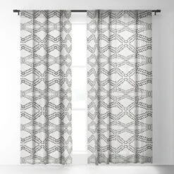 Alison Janssen Cleo Boho Diamond Single Panel Sheer Window Curtain - Society6