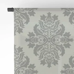 Avenie Neutral Damask Flourish 96" X 50" Single Panel Sheer Window Curtain - Society6 -Luxury Bath Up Store GUEST cfe063fe 8178 4f41 92ba 7cdaccf0ca61