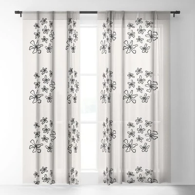 Alisa Galitsyna Dancing Flowers Single Panel Sheer Window Curtain - Society6 3 Alisa Galitsyna Dancing Flowers Single Panel Sheer Window Curtain - Society6