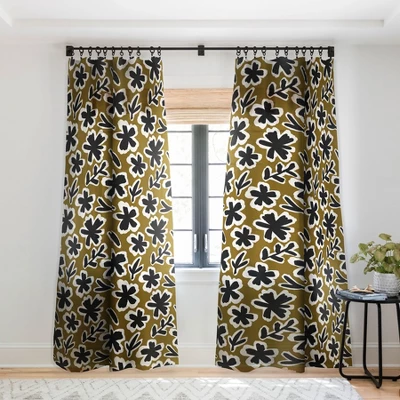 Alisa Galitsyna Florals On Olive Background Single Panel Sheer Window Curtain - Society 6 5 Alisa Galitsyna Florals On Olive Background Single Panel Sheer Window Curtain - Society 6 - Image 3