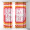 Showmemars Love Yourself Retro Type Single Panel Sheer Window Curtain - Society 6 -Luxury Bath Up Store GUEST ded6473b 12dd 4ea1 af56 d59487e16c73