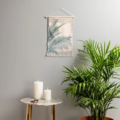 Eye Poetry Photography Tropical Palms On Blush Pink Boho Nature Fiber Wall Hanging - Society6