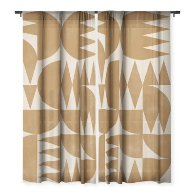 Alisa Galitsyna Woodblock Pattern Single Panel Sheer Window Curtain - Society 6 3 Alisa Galitsyna Woodblock Pattern Single Panel Sheer Window Curtain - Society 6 - Image 2