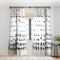 Galleryj9 Medium Dots Pattern Black And White Distressed Texture Abstract Single Panel Sheer Window Curtain - Society6 -Luxury Bath Up Store GUEST f9aece69 c7f2 435e 9ed9 334955b9bef1