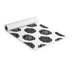 AvenieRoses Black And White (6mm) 70" X 24" Yoga Mat - Society6